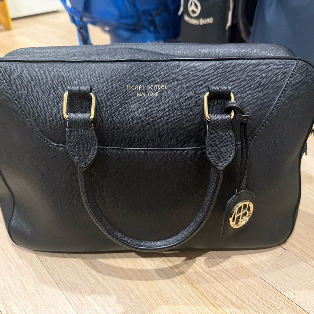 Henri Bendel Black and Gold purse with Structured Design